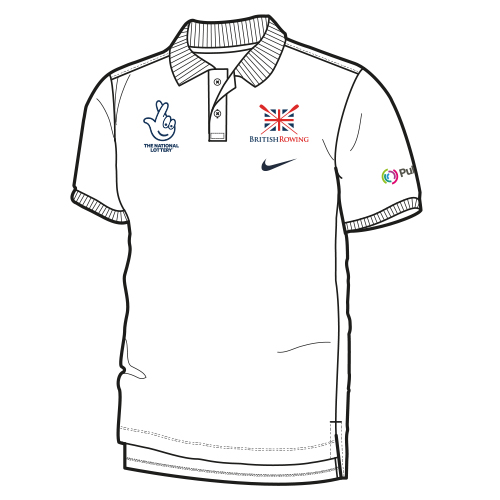 British Rowing Nike Mens White Polo Sabre Event Merchandise Ltd